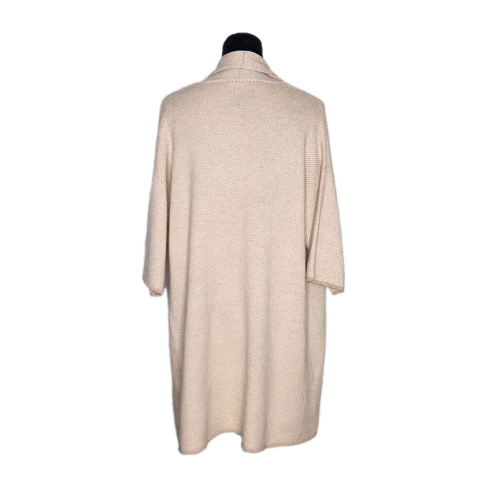 Jmclaughlin Cashmere Wool Blend Beige Tan Striped Open Front Long Cardigan Sz XS - Picture 3 of 8